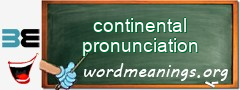 WordMeaning blackboard for continental pronunciation